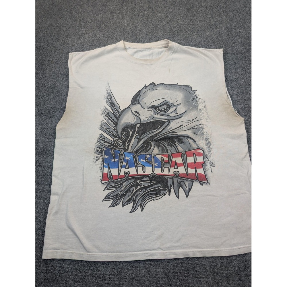 NASCAR Shirt Mens Extra‎ Large Sleeveless Cutoff Muscle Tee Graphic Bald Eagle